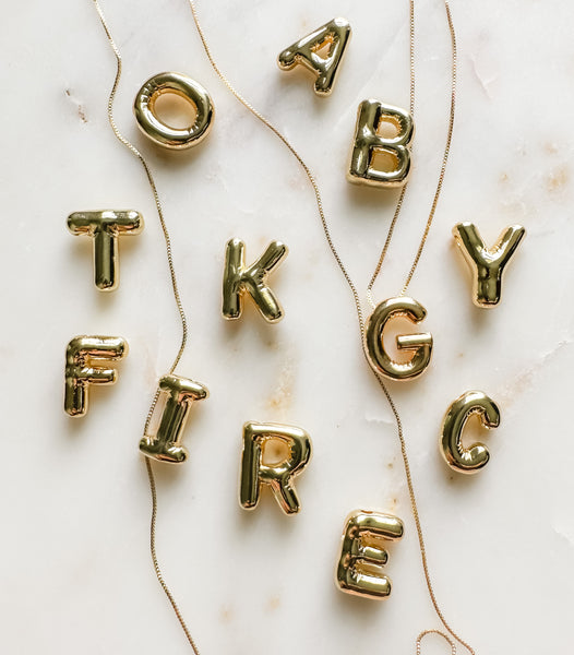 Bubbly Chunky Initials Necklace