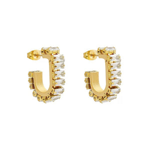 18k Gold Plated Stainless Steel with Zircon stones earrings