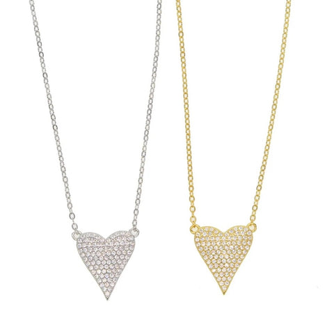 silver and gold heart necklaces