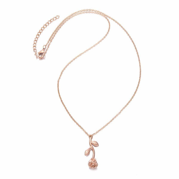 18k Rose Gold Plated Rose Necklace