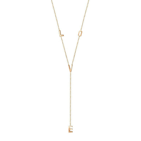 LOVE Long necklace Gold Plated-18k - Sweet Dvash