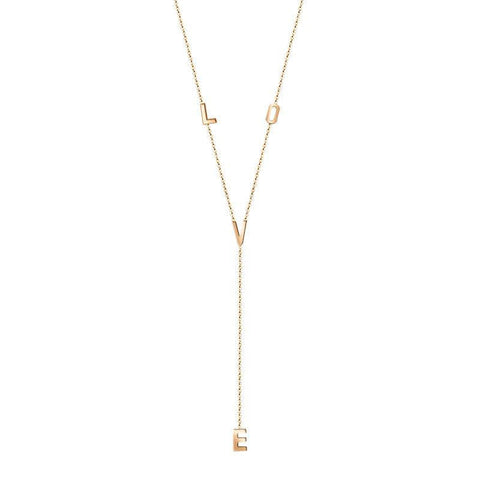 LOVE Long necklace Gold Plated-18k - Sweet Dvash