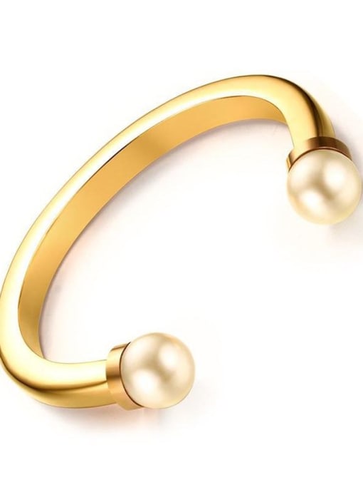 18k Gold Plated Pearls stainless steel bangle