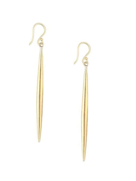 Titanium Long Strip gold plated earrings 