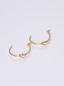 Stainless Steel 18k Gold Plated Knot hoops