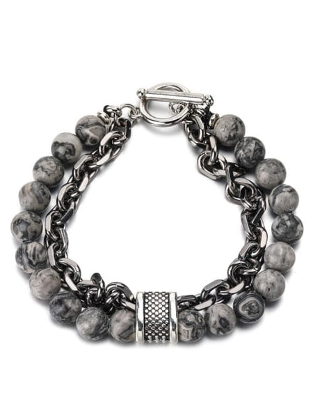 Beaded and Chain Men Bracelet - Sweet Dvash